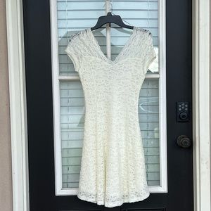 Ivory Lace V-Neck Dress